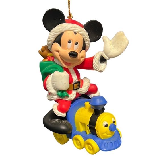 Disney Mickey Mouse on Train Ornament Grolier Vintage Christmas No Box - Picture 1 of 7